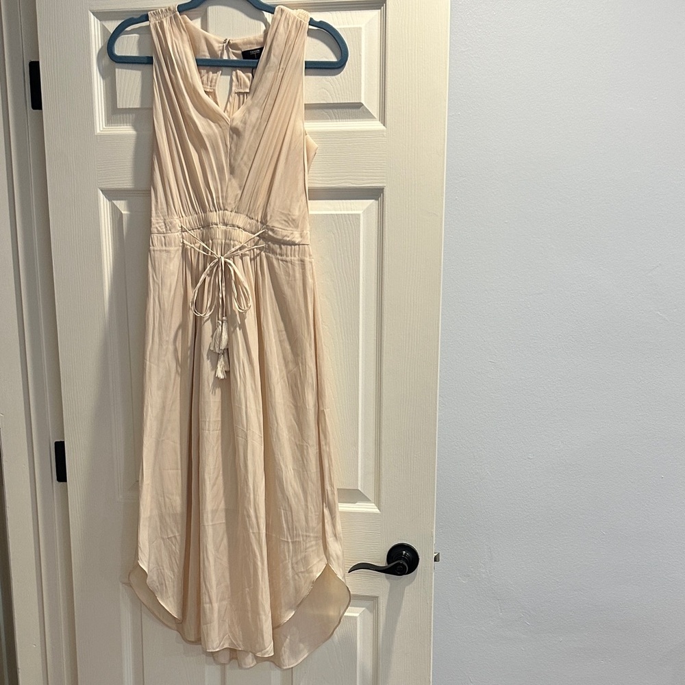 Tahari Elegant Beige High Low Dress